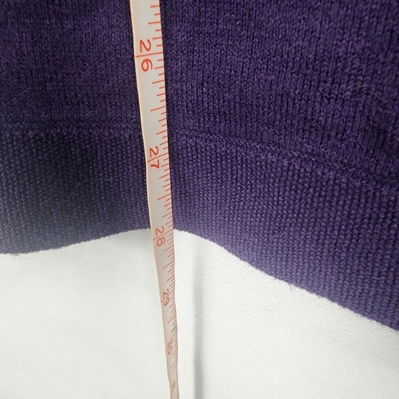 J Jill Purple Cotton Blend Crew Neck Knit Sweater SIZE Medium - Picture 6 of 6